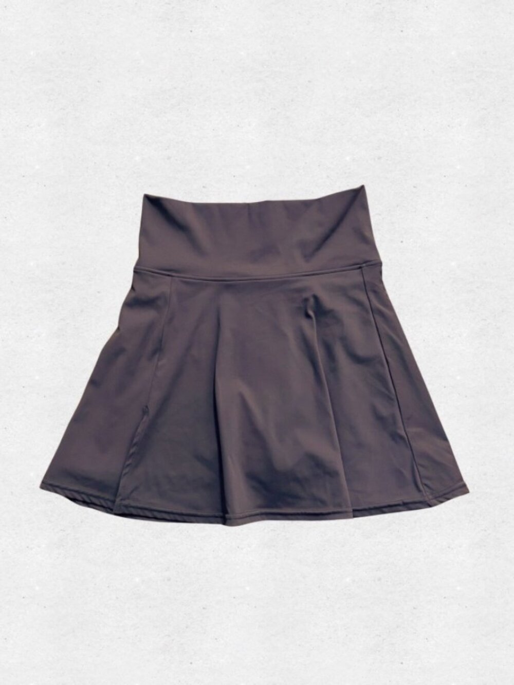Mocha Brown Golf Skort Small Stretchy Mini Tennis Skirt Slit Athleisure Preppy